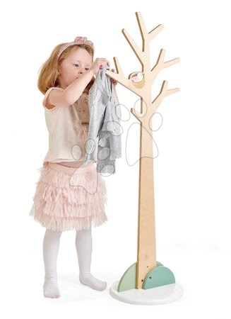 Dětský dřevěný nábytek - Dřevěný věšák strom s větvemi Forest Coat Stand Tender Leaf Toys s ptačím hnízdem