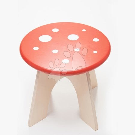 Dětský dřevěný nábytek - Dřevěná stolička muchomůrka Toadstool Tender Leaf Toys muchomůrka s červeným puntíkovaným sedadlem_1