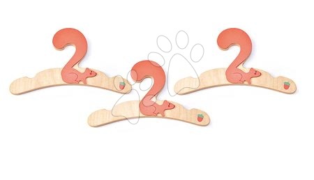 Drewniane meble dziecięce - Wieszak drewniany na ubrania Squirrel hanger Set Tender Leaf Toys