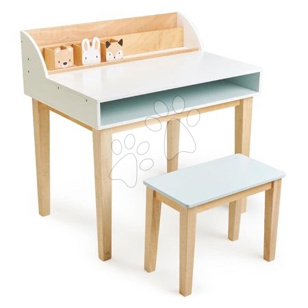 Jucării din lemn  - Măsuță din lemn cu scăunel Desk and Chair Tender Leaf Toys