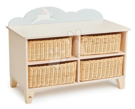 Detský drevený nábytok - Drevená skrinka so zajačikom Bunny Storage Unit Tender Leaf Toys