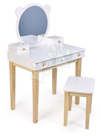 Dřevěné hračky - Dřevěný kosmetický stolek s židlí Forest Dressing Table Tender Leaf Toys