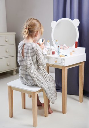 Fa gyerekjátékok - Fa pipere asztal kisszékkel Forest Dressing Table Tender Leaf Toys;_1