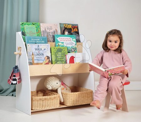 Leseno otroško pohištvo - Lesena knjižna omara z obešalnikom Forest Book Case Tender Leaf Toys_1