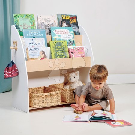 Drewniane meble dziecięce - Drewniana biblioteczka z wieszakiem Forest Book Case Tender Leaf Toys - 4