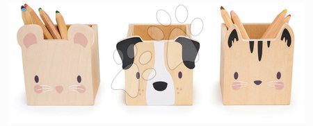 Fa gyerekbútor - Fa  állatkás írószertartók Pet Pencil Holders Tender Leaf Toys - 2