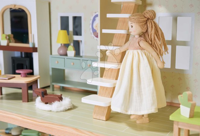 Puppen für Mädchen - Holzpuppe im Kleid Ferne Wooden Doll Tender Leaf Toys - 2