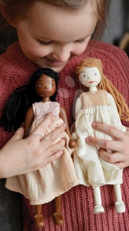 Puppen für Mädchen - Holzpuppe Lola in Kleid – Wooden Doll von Tender Leaf Toys - 9