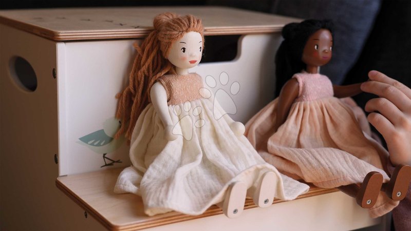 Puppen für Mädchen - Holzpuppe Lola in Kleid – Wooden Doll von Tender Leaf Toys - 13