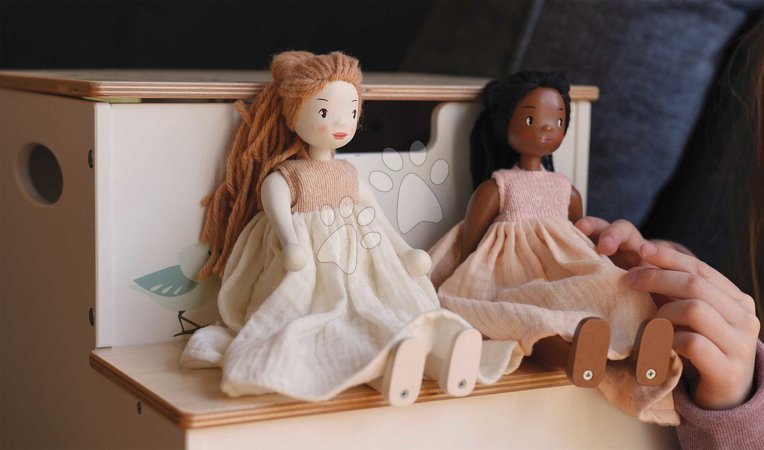 Puppen für Mädchen - Holzpuppe Lola in Kleid – Wooden Doll von Tender Leaf Toys - 14