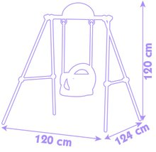 Dětské houpačky - Houpačka s kovovou konstrukcí Minnie Smoby 120 cm vysoká s UV filtrem od 6 měsíců_3