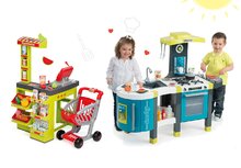 Kuhinje za djecu setovi - Set kuhinja Tefal French Touch Smoby s ledom i aparatom za kavu i trgovina Supermarket s blagajnom_29