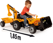 Produse vechi - Tractor cu pedale Power Builder Smoby cu remorcă, încărcător frontal și cupă galben_3