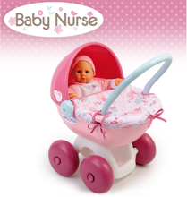 Cărucioare de la 18 luni - Cărucior pentru păpuşă Baby Nurse Smoby adânc oval (55 cm mâner de împins) de la 18 luni_1