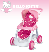 Cărucioare de la 18 luni - Cărucior pentru păpuşă de jucărie Hello Kitty Smoby sport (55 cm mâner de împins) roz închis de la 18 luni_0