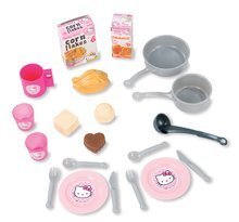 Kuhinje za otroke kompleti - Komplet kuhinja Hello Kitty Cheftronic Smoby z zvoki, voziček buggy (49 cm ročka) in stolček za hranjenje dojenčka_0