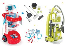 Lékařské vozíky sety - Set lékařský vozík s tlakoměrem Smoby a úklidový vozík s elektronickým vysavačem_17