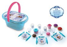 Accesorii și vase de bucătărie de jucărie - Coș de picnic Frozen Smoby cu sclipici și 24 de accesorii_0