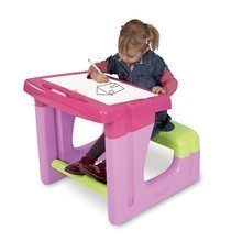 Školní lavice - Školní lavice Smoby s úložným prostorem a magnetickými písmeny a číslicemi 72 ks růžová/modrá_3