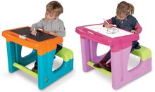 Školní lavice - Školní lavice Smoby s úložným prostorem a magnetickými písmeny a číslicemi 72 ks růžová/modrá_0