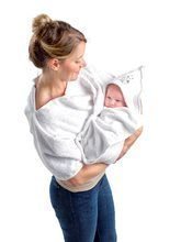 Brisače za dojenčke - Brisačka s kapuco za dojenčke Red Castle Fleur de Coton® extra velika mehka White Happy Fox 100x100 cm bela_0