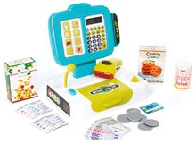 Obchody pre deti - Pokladňa Mini Shop Smoby elektronická s čítačkou kódov a 27 doplnkami zelená_0