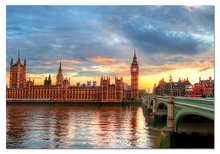 1000 delne puzzle - Educa 14833 PUZZLE 1000 delov Sunset on the river Thames / London / 68 x 48 cm+ FIX PUZZLE LEPILO_0