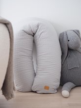Jastuci za dojenje - Jastuk za dojenje Big Flopsy™ Beaba Fleur de Coton® Pearl Grey 170 cm prošiveni sivi_1