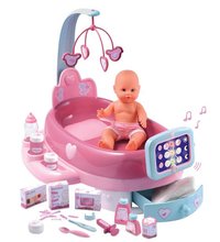 Játékbaba kiságyak és bölcsők - Babacenter játékbabának Baby Nurse Smoby elektronikus táblagéppel, 32 cm játékbabával és 22 db kiegészítővel_3