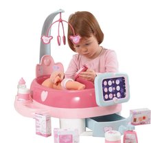 Postýlky a kolébky pro panenky - Pečovatelské centrum pro panenku Baby Nurse Smoby elektronické s tabletem, 32 cm panenkou a 22 doplňky_0