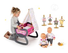 Lalki z zestawami akcesoriów - Zestaw lalka Baby Nurse Złota Edycja Smoby 32 cm, kołyska z baldachimem i 3 ubranka_7