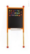 Školní tabule - Dřevěná školní tabule Janod oboustranná, magnetická s gumovými opěrkami a 30 doplňky od 3 let_0