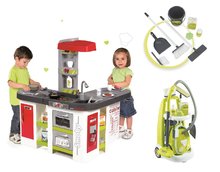 Kuchyňky pro děti sety - Set kuchyňka Tefal Studio XXL Smoby elektronická s magickým bubláním a úklidový vozík s elektronickým vysavačem_25