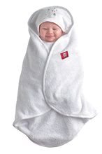 Babatörölközők - Fürdőlepedő csecsemőknek Babynomade® Red Castle White Happy Fox 0-6 hó korosztálynak pólyakendő fehér rókával_0