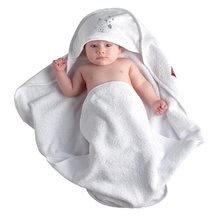 Brisače za dojenčke - Brisačka za dojenčke Babynomade® Red Castle White Happy Fox od 0-6 meseca zavijalna bela z lisičko_1