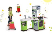 Kuhinje za otroke kompleti - Komplet kuhinja CookMaster Verte Smoby z ledom in zvoki in servirni voziček z zajtrkom 100% Chef_13