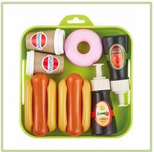 Accesorii și vase de bucătărie de jucărie - Alimente în tavă Hot Dog 100% Chef Écoiffier cu ketchup și maioneză 10 piese de la 18 luni_1