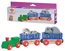 Trains en bois et rails - Pièces détachées pour le train Animal Eichhorn, train avec des wagons et des animaux, 5 pièces de 24 cm de longueur_2