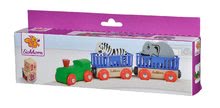 Trains en bois et rails - Pièces détachées pour le train Animal Eichhorn, train avec des wagons et des animaux, 5 pièces de 24 cm de longueur_0