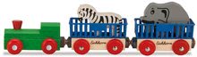 Holzeisenbahnen und Bahngleise - Ersatzteile für Eisenbahn Train Animal Eichhorn Lokomotive mit Waggons und Tieren 5-teilig 24 cm lang_0