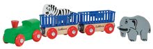 Dřevěné vláčky a vláčkodráhy - Náhradní díly k vláčkodráze Train Animal Eichhorn lokomotiva s vagony a zvířátky 5 dílů 24 cm délka_1