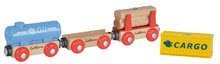 Trains en bois et rails - Pièces détachées pour le train Eichhorn Wagons, 3 wagons avec une cargaison, 5 pièces de 24 cm de longueur_1