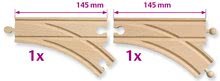Dřevěné vláčky a vláčkodráhy - Náhradní díly k vláčkodráze Train Switching Tracks Eichhorn kolejnice výhybka 14,5 cm x 2 kusy_1