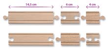 Dřevěné vláčky a vláčkodráhy - Náhradní díly k vláčkodráze Train Expansion Tracks Eichhorn kolejnice na prodloužení různé délky 6 kusů_0