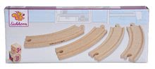 Dřevěné vláčky a vláčkodráhy - Náhradní díly k vláčkodráze Train Large Curved Tracks Eichhorn zakřivené kolejnice 20,5 cm x 4 kusy_2
