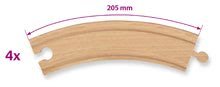 Dřevěné vláčky a vláčkodráhy - Náhradní díly k vláčkodráze Train Large Curved Tracks Eichhorn zakřivené kolejnice 20,5 cm x 4 kusy_0