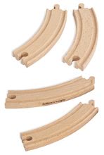 Dřevěné vláčky a vláčkodráhy - Náhradní díly k vláčkodráze Train Large Curved Tracks Eichhorn zakřivené kolejnice 20,5 cm x 4 kusy_1