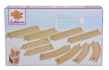 Trains en bois et rails - Pièces détachées pour le jeu de circuit de train Eichhorn Grand Set. Voies incurvées, 10 pièces de différentes longueurs pour ralonger le circuit de train_0