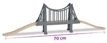 Drevené vláčiky a vláčkodráhy - Náhradné diely k vláčikodráhe Train Suspension Bridge Tracks Eichhorn most s koľajnicami 3 diely 70 cm dĺžka_2