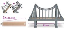 Drevené vláčiky a vláčkodráhy - Náhradné diely k vláčikodráhe Train Suspension Bridge Tracks Eichhorn most s koľajnicami 3 diely 70 cm dĺžka_1